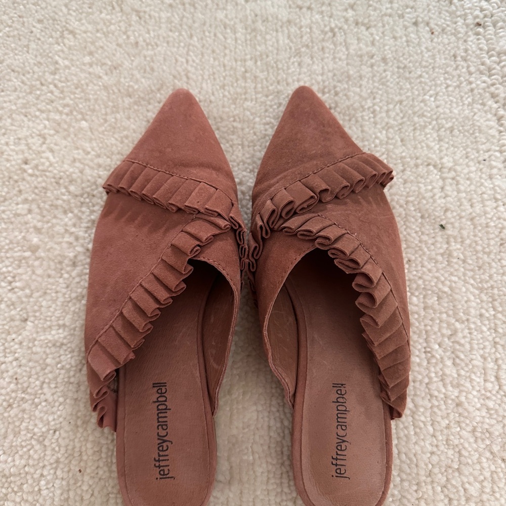 Jeffrey Campbell Pink Ruffle Mules